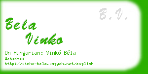 bela vinko business card